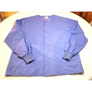 Angelica 849 Unisex Scrubs Jacket AngelStat Fabric Lab Coat Medium Ceil Blue